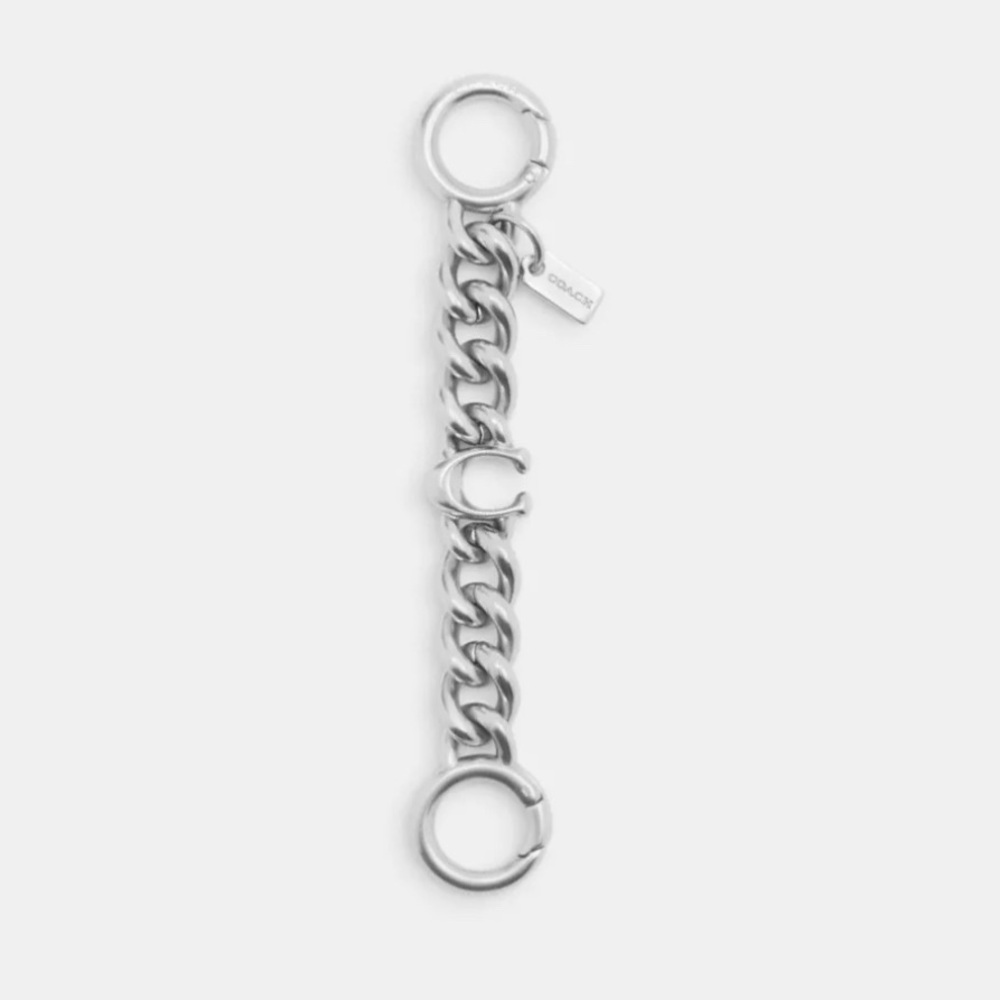NEW! COACH Signature “C” Strap Extender Silvertone, Brand New in Bag NWT